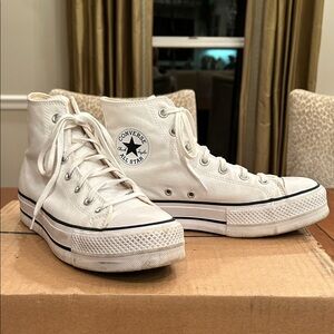Converse Chuck Taylor All Star canvas high top platform sneakers